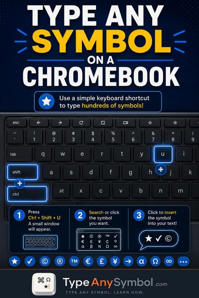 How to type symbols on a Chromebook using Ctrl Shift U