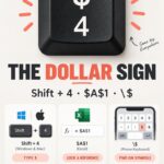 How to type the dollar symbol $ on Windows, Mac and phone keyboards